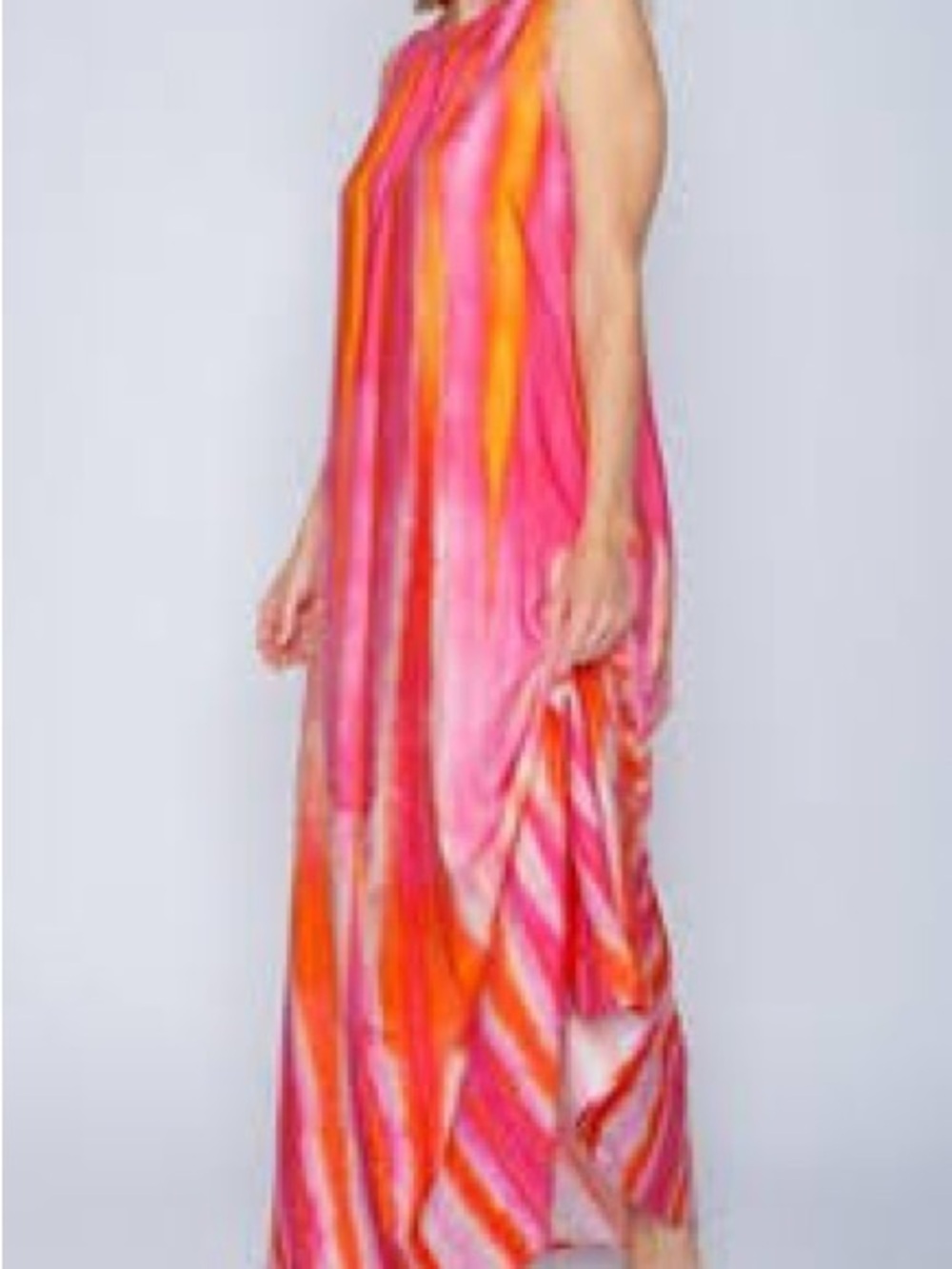 Cupio Pink & Orange Striped Maxi Dress